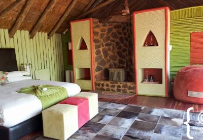 Jaci's Tree Lodge on stilts interlinking walkways Madikwe Game Reserve South Africa