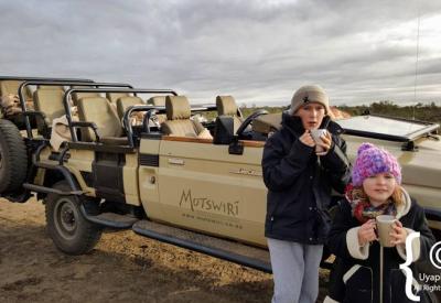 Multiple safari vehicles at Big Five sighting Madikwe Game Reserve South Africa