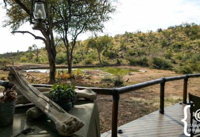 Tuningi Safari Lodge en-suite bath outdoor shower Madikwe Game Reserve South Africa