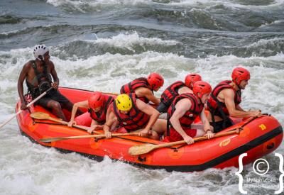 Swimming Nile River after capsize Uganda white water rafting adventure