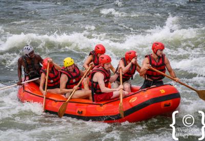 Safety kayaker rescue Nile River Uganda white water rafting Jinja