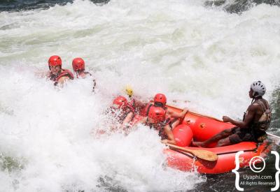 Sunset Nile River Jinja Uganda white water rafting day end