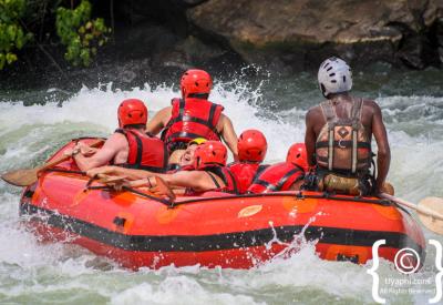 Nile River rapids Uganda rafting guide safety briefing Jinja