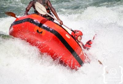 Safety kayaker rescue Nile River Uganda white water rafting Jinja