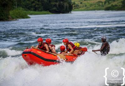 Full day white water rafting Nile River Uganda camp lunch river