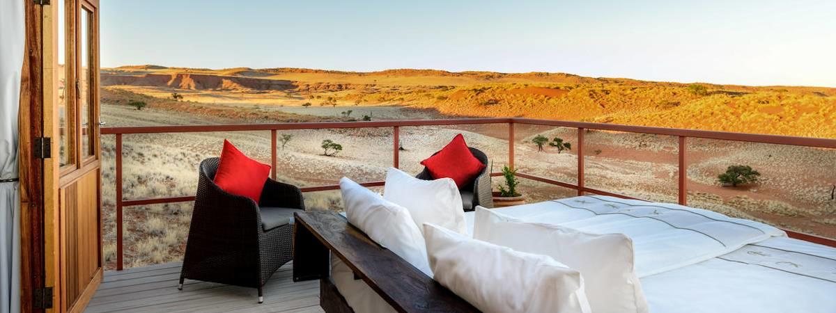 Namib Dune Star Camp surrounded by the desert