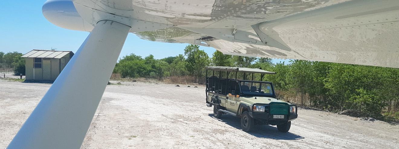 Botswana Safari by Aircraft Cessna Caravan Maun International Airport Okavango Delta Savute Marsh fly-in safari