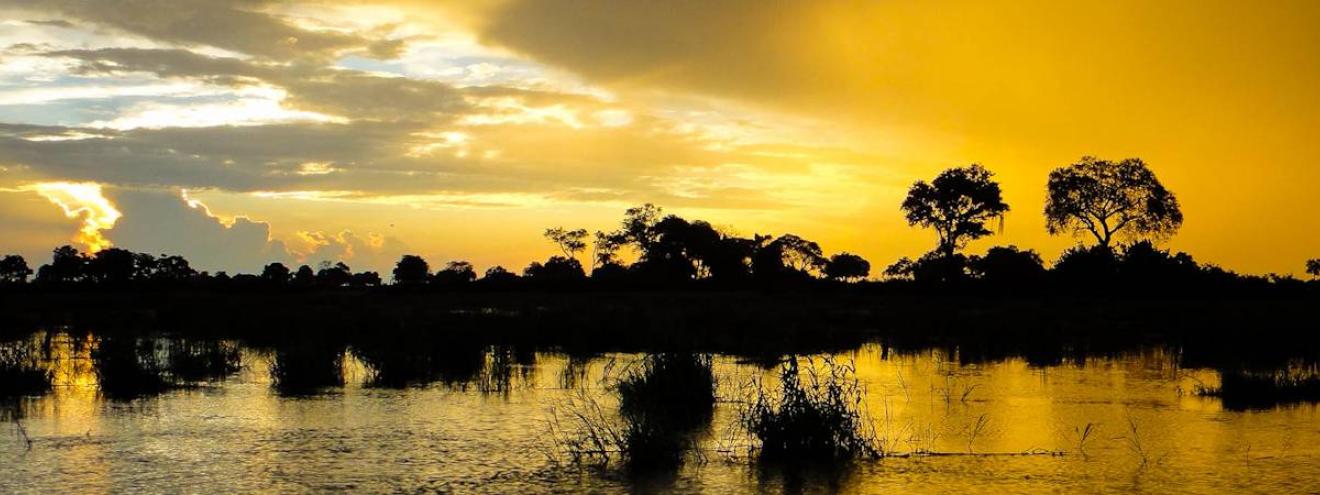 Botswana scenery pictures flat landscape Okavango Delta Kalahari Chobe sunset photography