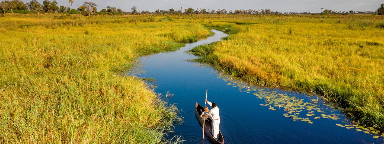 Okavango Delta UNESCO World Heritage Site 15000km² largest inland delta world Botswana