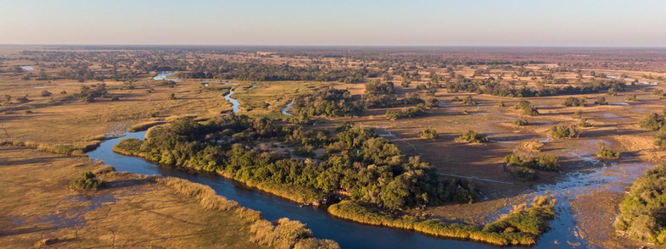 Nxamaseri Island Lodge located in the panhandle of the Okavango Delta