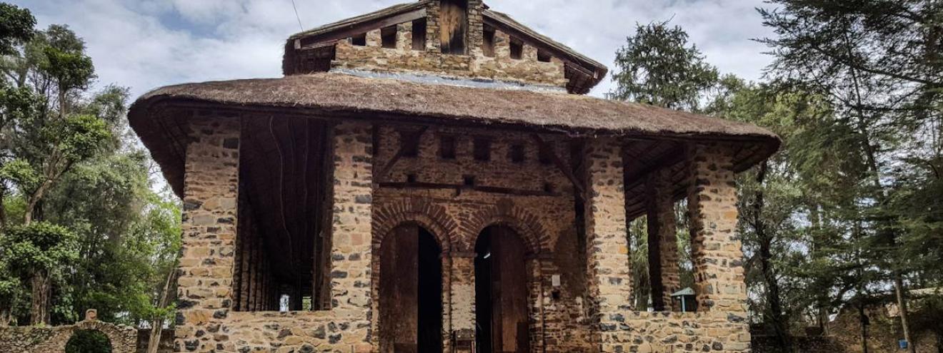 Debre Birhan Selassie Church Gondar Ethiopia every centimetre painted winged cherubs ceiling photography