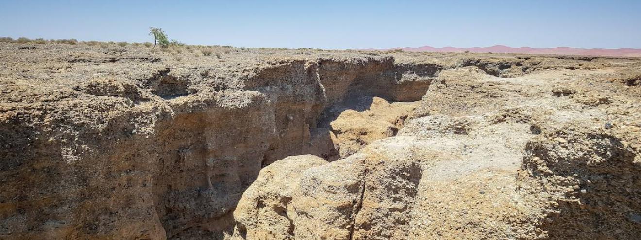 Sesriem Canyon 30 metres deep one million years old Sossusvlei Namib Desert Namibia