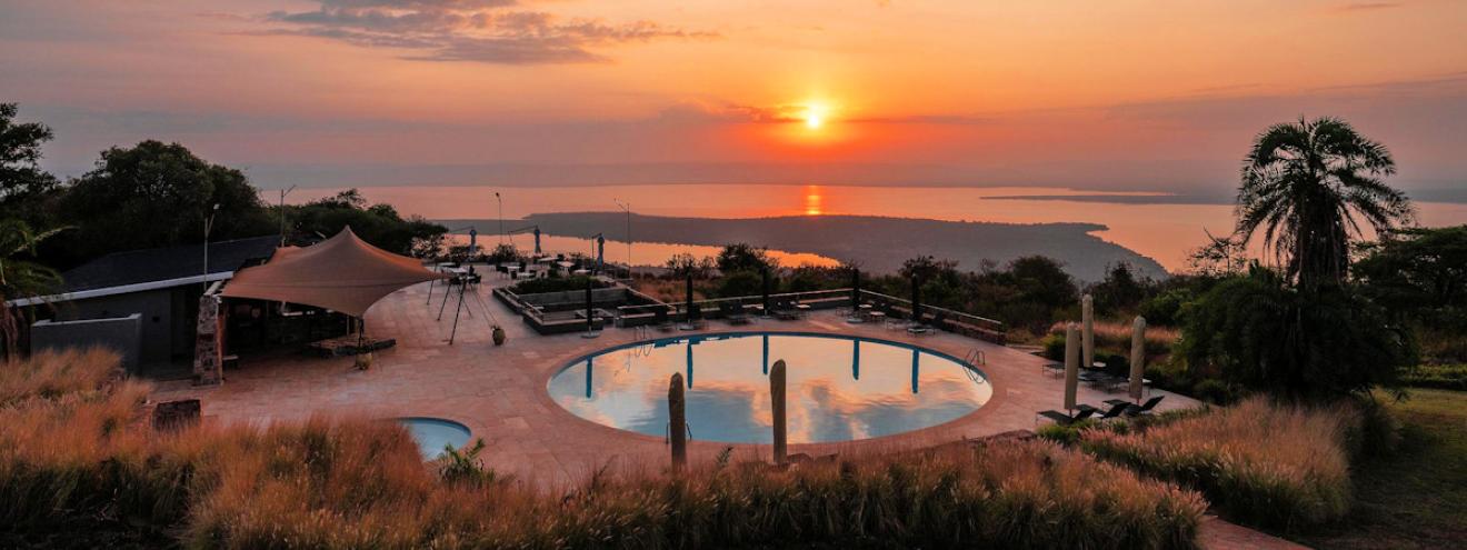 Akagera Game Lodge 60 rooms hilltop southern Akagera National Park Lake Ihema Rwanda