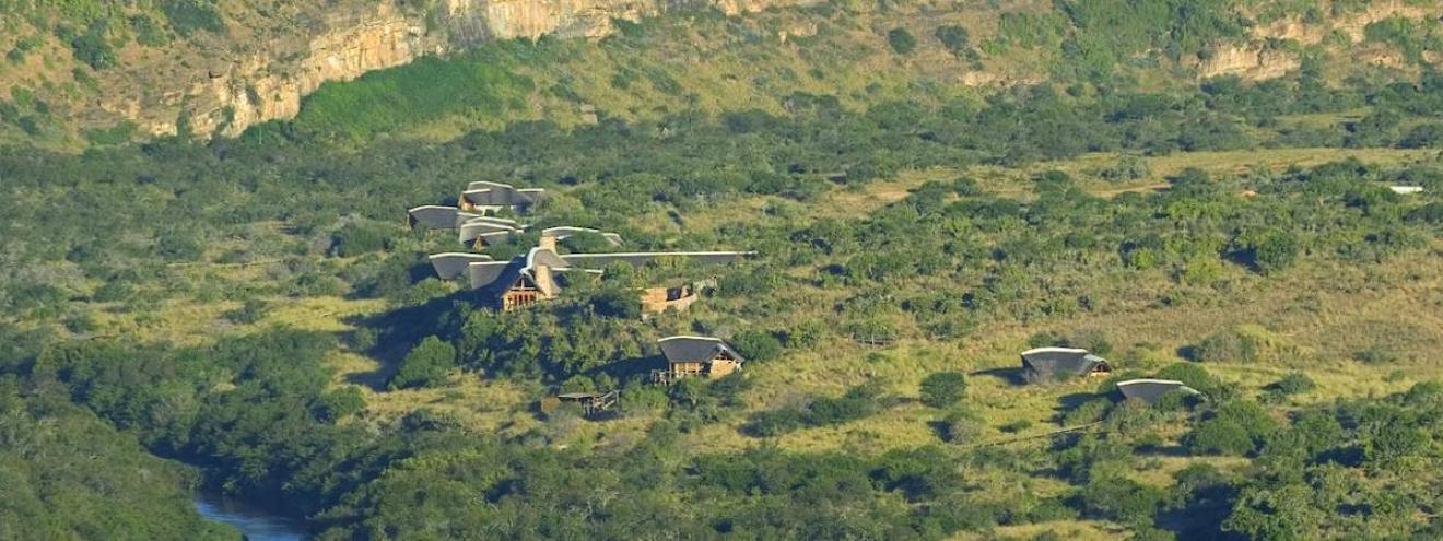 Kwandwe Great Fish River Lodge luxury safari lodge perched above Great Fish River Kwandwe Reserve
