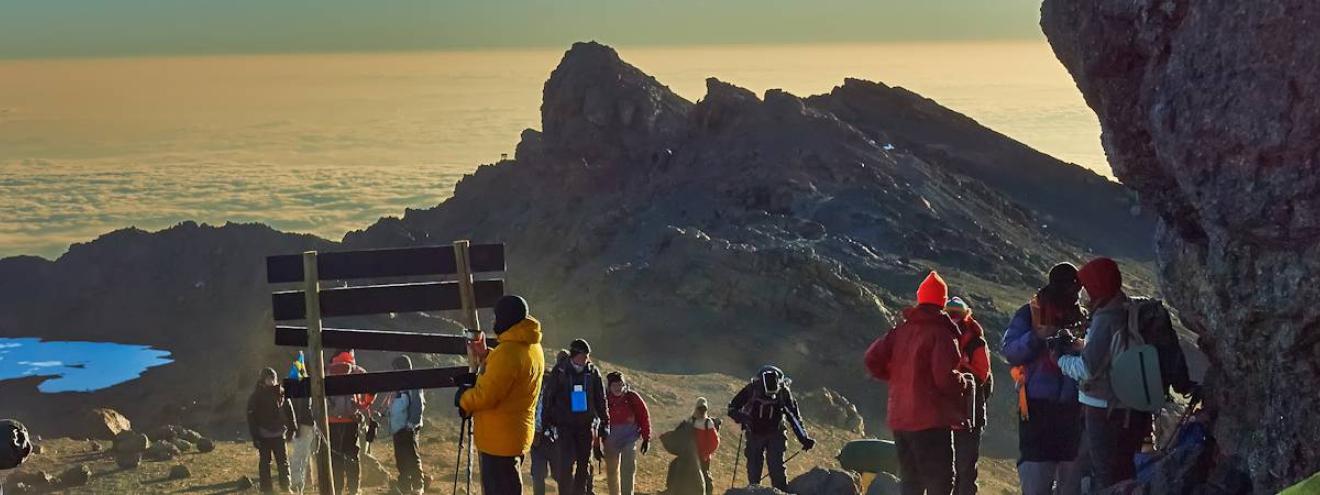 Mount Kilimanjaro highest mountain Africa 5895m extinct volcano Tanzania Kenya border climb