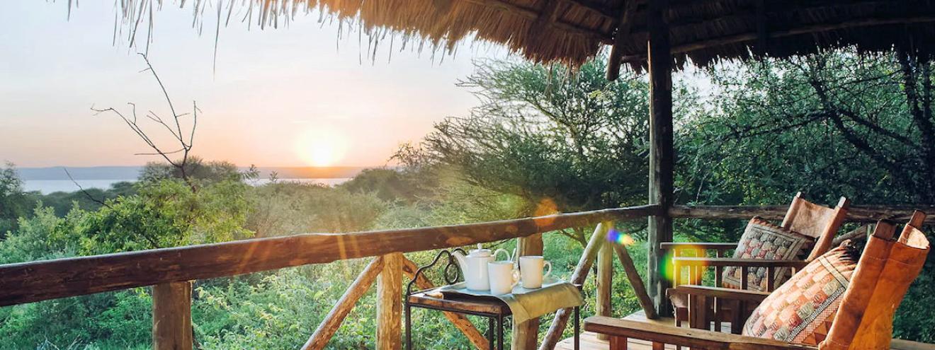 Lake Burunge Tented Camp 30 suites bungalows ridge Lake Burunge views Tarangire Tanzania