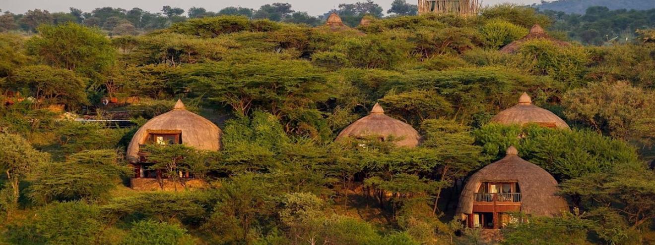 Serengeti Serena Safari Lodge 66 thatched rooms central Serengeti ecosystem Tanzania