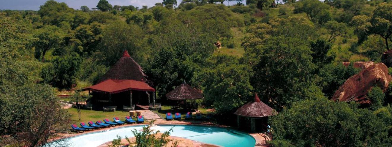Tarangire Sopa Lodge 75 suites kopjes baobab trees greatest elephant concentration Africa Tanzania