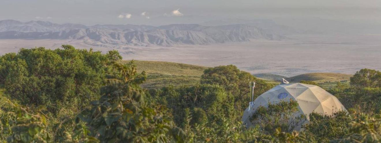 The Highlands Ngorongoro 8 domed canvas glass suites mountain forest Asilia Tanzania