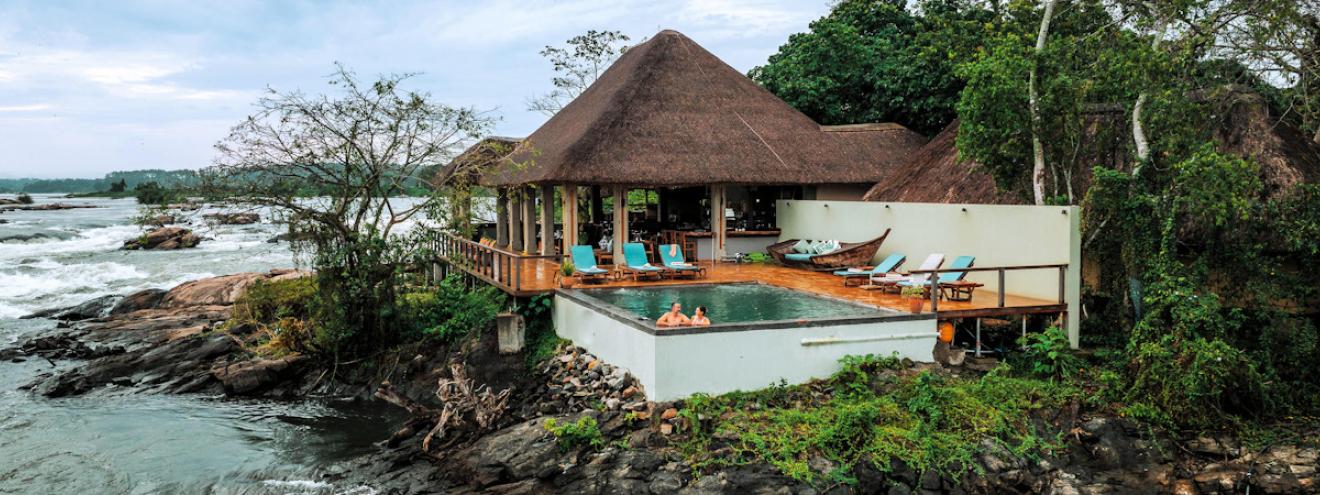 Lemala Wildwaters Lodge 10 suites private island Victoria Nile grade 5 rapids Uganda