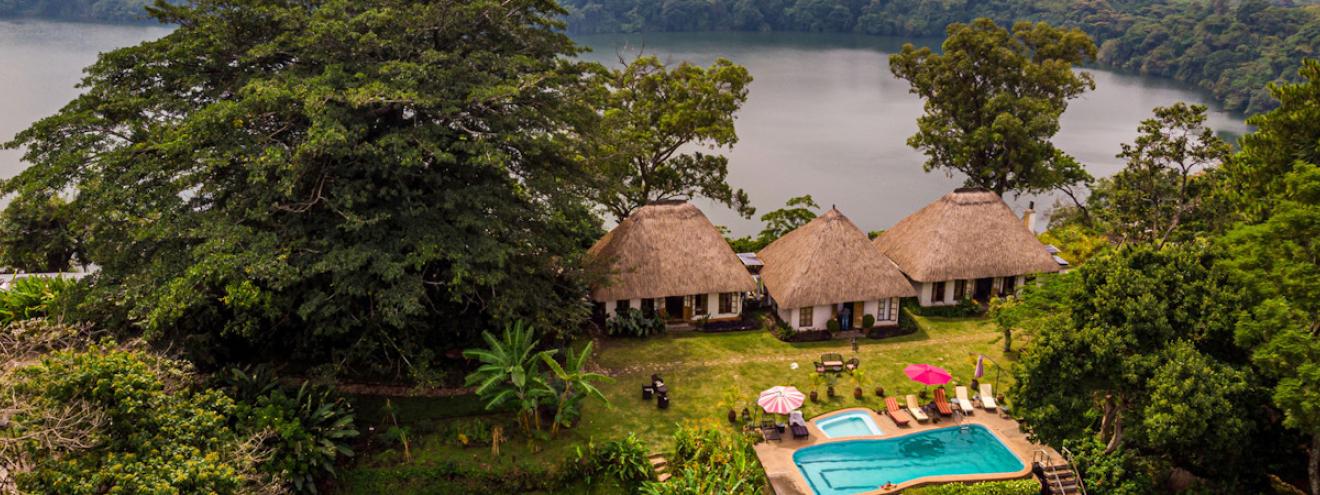 Ndali Lodge 10 unique cottages Nyinambuga Crater Lake Rwenzori Mountains Kibale Uganda