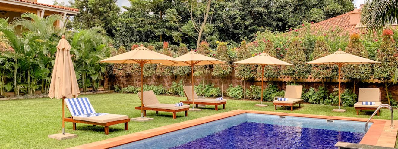 Hotel No.5 10 boutique suites leafy Entebbe suburb Lake Victoria Uganda
