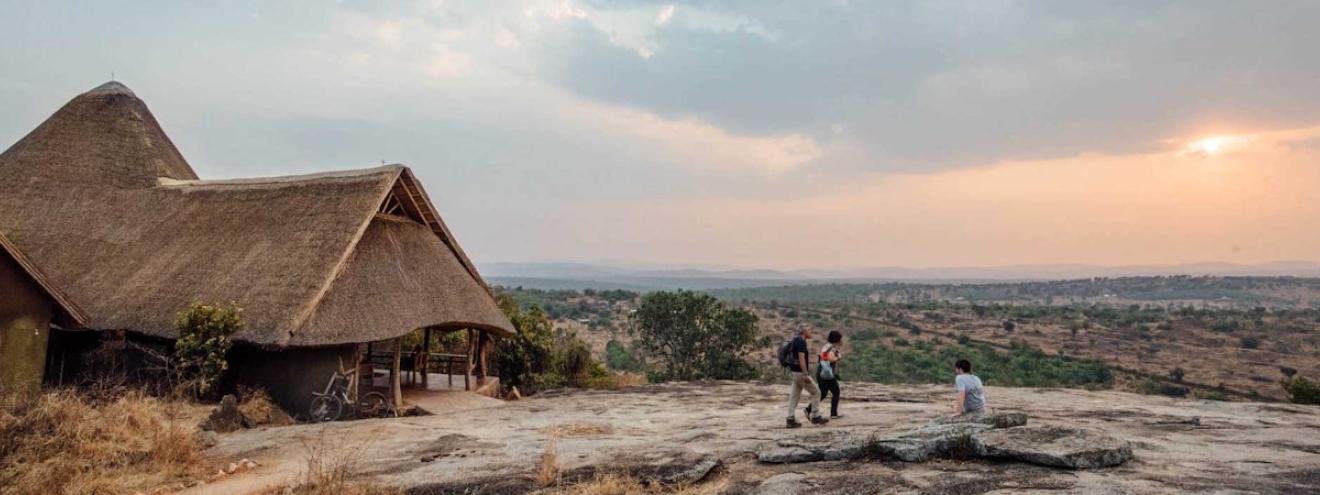 Rwakobo Rock Lodge 17 rooms cottages eco-friendly hillside Lake Mburo National Park Uganda