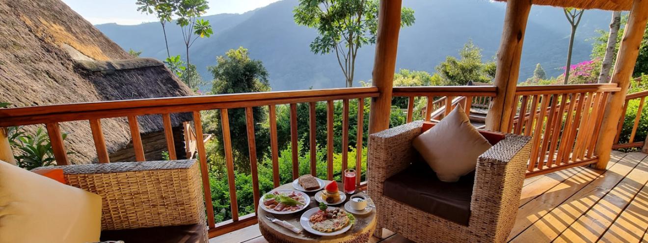 Trackers Safari Lodge 11 log chalets Buhoma Sector Bwindi Impenetrable Forest Uganda