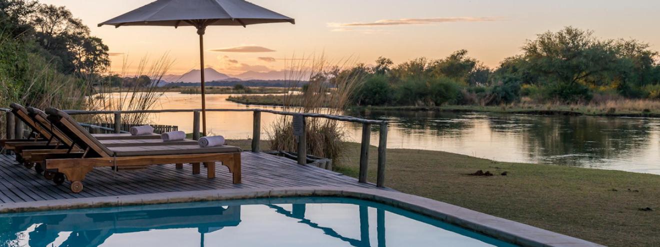Amanzi Camp 4 tented suites Ngwenya Channel Lower Zambezi National Park Zambia