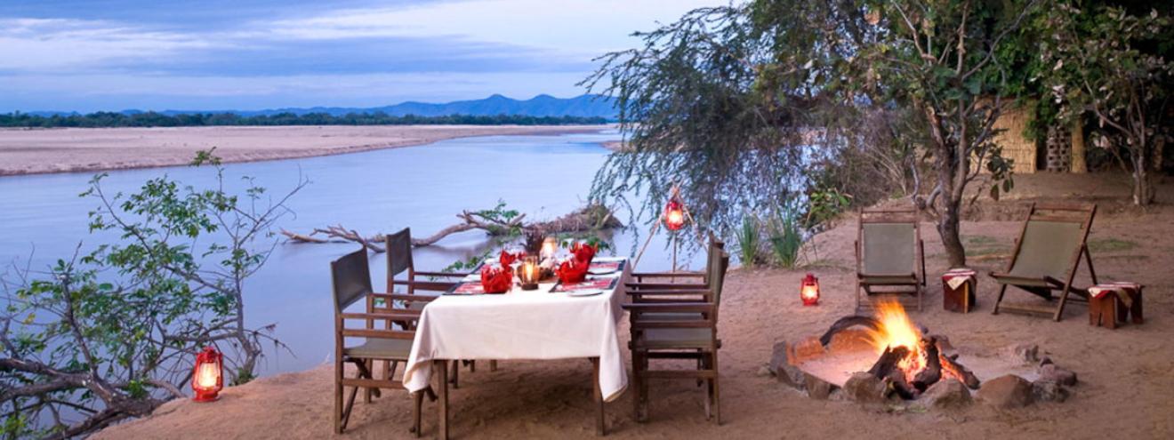 Kafunta Island Bush Camp 5 rustic chalets walking safaris Luangwa River South Luangwa Zambia
