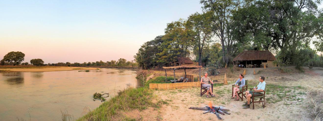 Mwaleshi Camp eco-friendly open-fronted thatched chalets built on the scenic banks of the Mwaleshi River