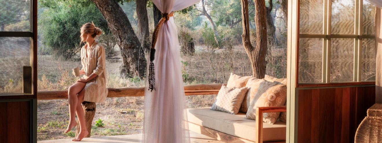 Mwamba Bush Camp 4 bamboo thatch chalets Mwamba River Shenton Safaris South Luangwa Zambia