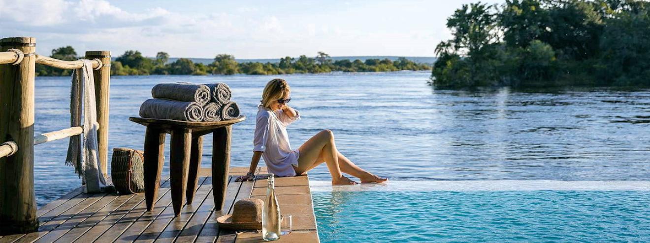 Sussi Chuma Lodge 12 treehouse suites ebony canopy Zambezi River Mosi-oa-Tunya Zambia
