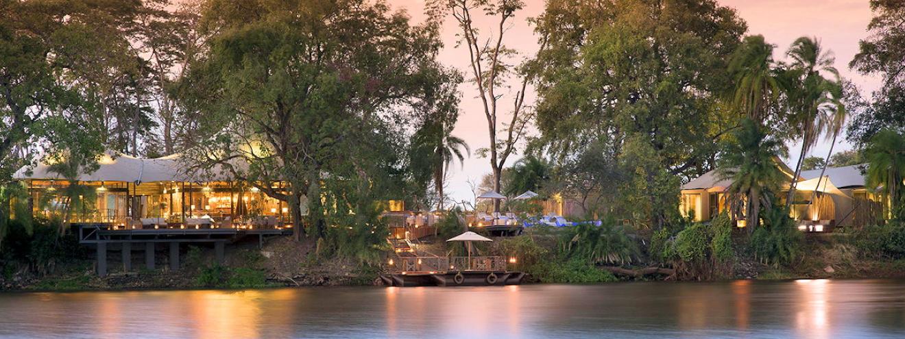 Thorntree River Lodge 10 tented suites private plunge pools Mosi-oa-Tunya Zambia 20 minutes Falls