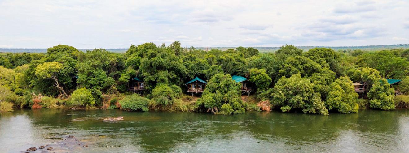Tintswalo Siankaba 7 treehouse tented suites two forested islands Zambezi River Zambia