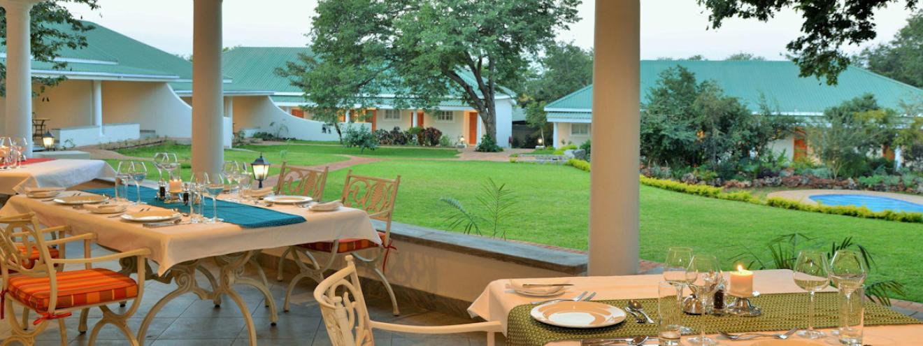 Batonka Guest Lodge Victoria Falls Zimbabwe 27 rooms lush gardens walking distance falls