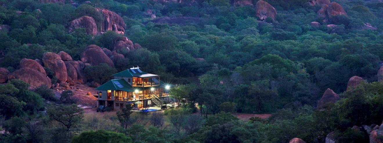 Khayelitshe House exclusive-use 3-storey 4 rooms granite boulders Matobo Hills Zimbabwe