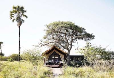 Camp deep in Botswana's Kalahari