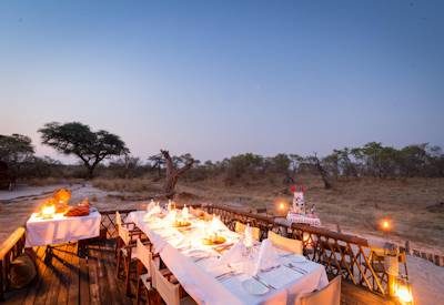 Outdoor dining at Camp Savuti