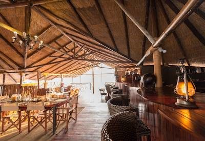 Thatched central guest area