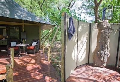 Romantic outdoor shower