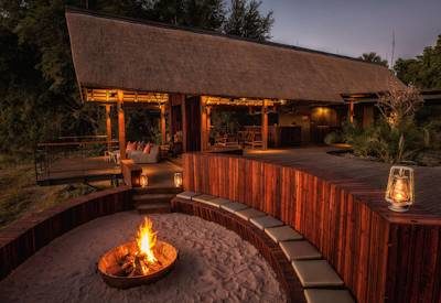 Fire pit and boma area at camp