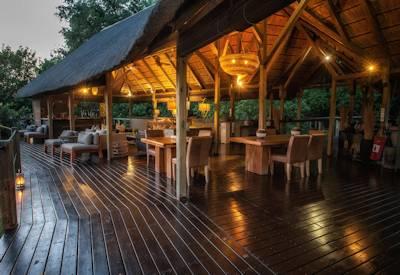 Thatched central guest area