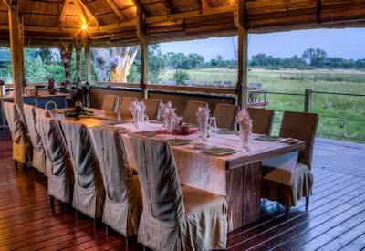 Indoor dining area with views
