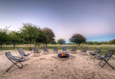 Fire pit in the Kalahari Desert