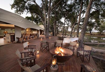 Outdoor dining area with views