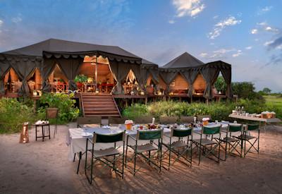 Dining outdoors under the African stars