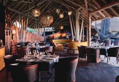 Thatched central guest area