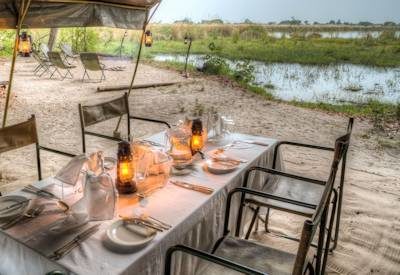 Dinner in the Okavango Delta