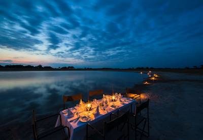 Okavango Delta sunset dinner